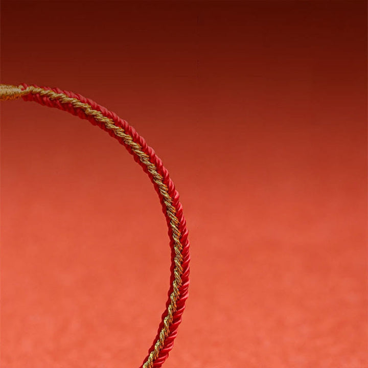 Buddha Stones Ręcznie robione Chińskie Zodiak Królik Kogut Szczur Koń Smok Ochrona Warkocz Bransoletka ze Sznurka