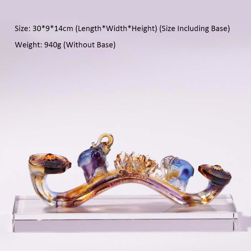 Ręcznie robiony kryształowy słoń Liuli Ruyi, dekoracja domu z kryształową podstawą