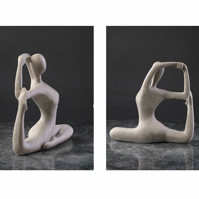 Abstrakcyjna joga medytacja ćwiczenia żywica duchowa figurka rzeźba dekoracja biurka