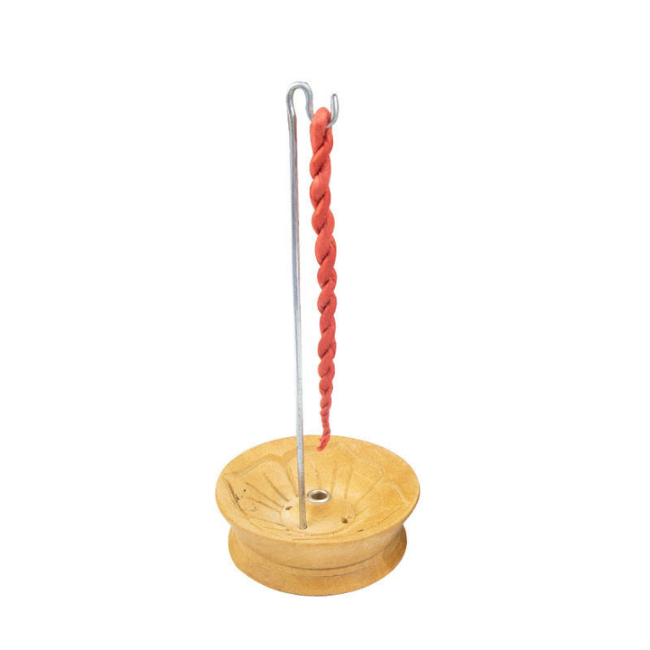 Buddha Stones Nepalskie Kadzidło Liny Oczyszczające Medytacja Uzdrawiająca - Drewniany uchwyt na kadzidełka w kształcie lotosu - image 15