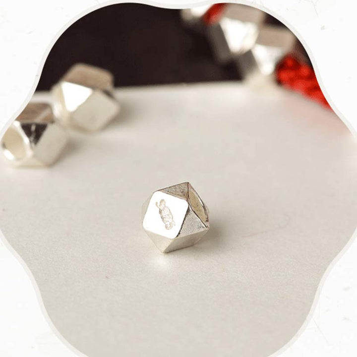 Bransoletka Buddha Stones 925 Srebro Sterling Czerwony Sznurek Warkocz Anklet