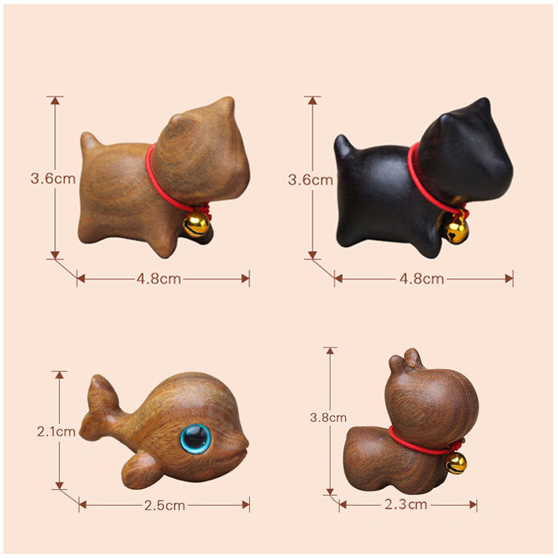 Buddha Stones drzewo sandałowe Małe liście Czerwone drzewo sandałowe Słodkie zwierzęta koty Uspokajający spokój Dekoracja - image 25