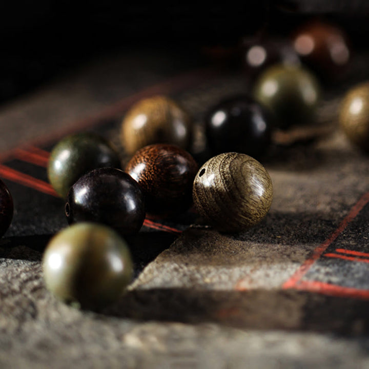 Buddha Stones 999 Srebro Sterlingowe Zielony Sandałowiec Mały Liść Czerwony Sandałowiec Budda Cure Bransoletka