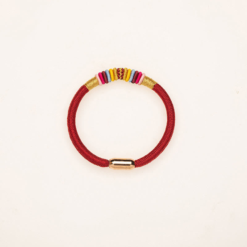 Buddha Stones Tybetańskie Ręcznie Robione King Kong Węzeł Ochrona Magnetyczna Zapięcie Bransoletka Pleciona