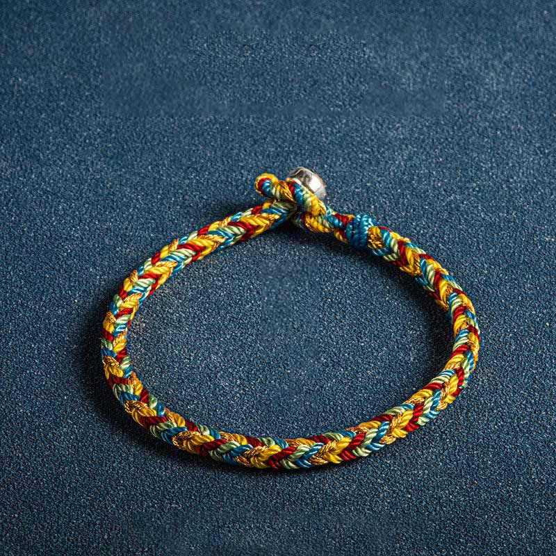 Buddha Stones „Niech będziesz bezpieczny i zdrowy przez cały rok” Bransoletka na szczęście wielokolorowa