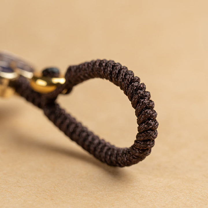 Buddha Stones Mały liść Czerwony sandałowiec Drewno hebanowe Szczęśliwy kot Ochrona Brelok Telefon Wiszący Dekoracja - image 5