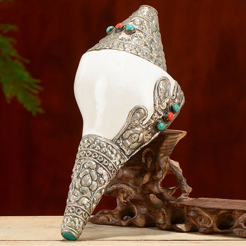 Tybetańska naturalna muszla Shankha Conch Shell Seashell Wealth szczęśliwa dekoracja domu