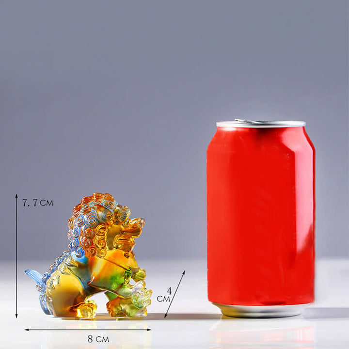 Ręcznie robiony kryształowy lew Liuli, dzieło sztuki, wytrzymałość, dekoracja domowego biura