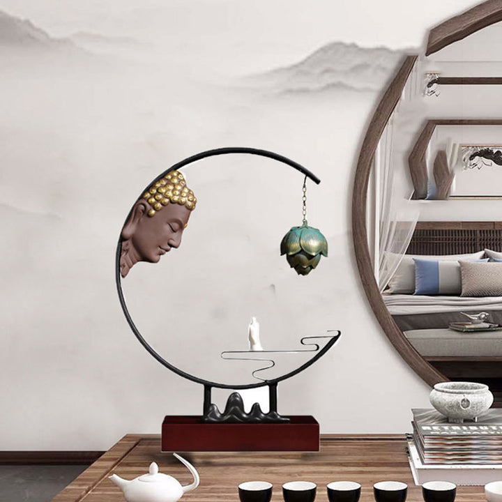 Buddha Stones Lotos Medytacja Wiszący Kadzielnica Dekoracja