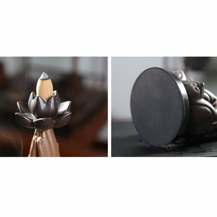 Budda Awalokiteśwara Czenrezig Ksitigarbha Ceramiczny palnik kadzielniczy z błogosławieństwem lotusu