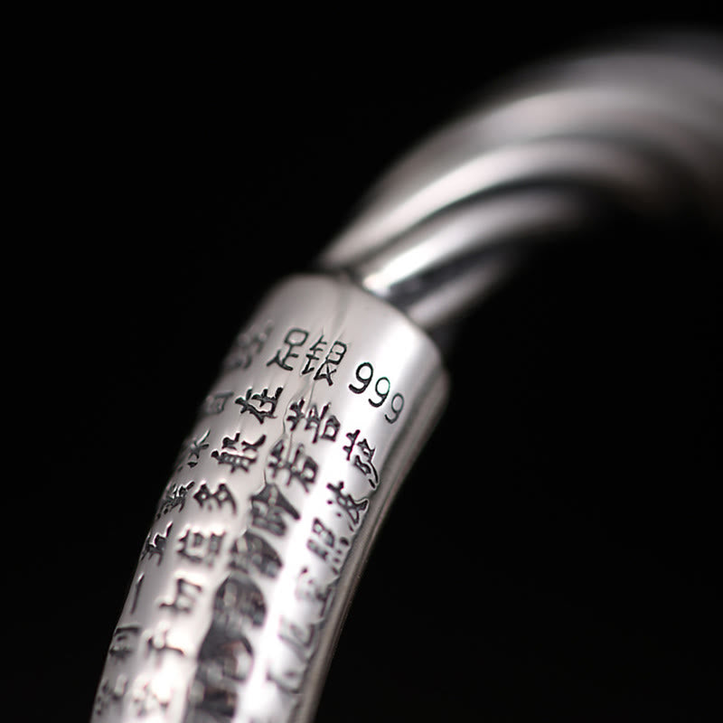 Buddha Stones Tybetańskie Om Mani Padme Hum Heart Sutra Czystość Bransoletka Mankietowa