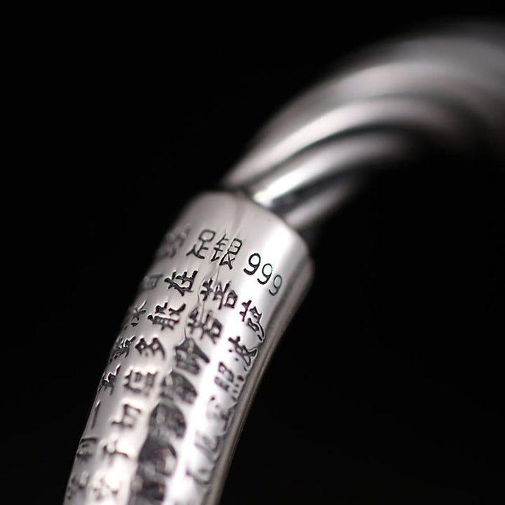 Buddha Stones Tybetańskie Om Mani Padme Hum Heart Sutra Czystość Bransoletka Mankietowa