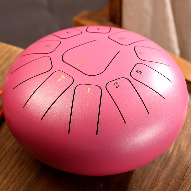 Buddha Stones stalowy językowy Dźwięk uzdrawiający uważność medytacja joga zestaw perkusyjny 11 nut 8 cali - Różowy - image 15