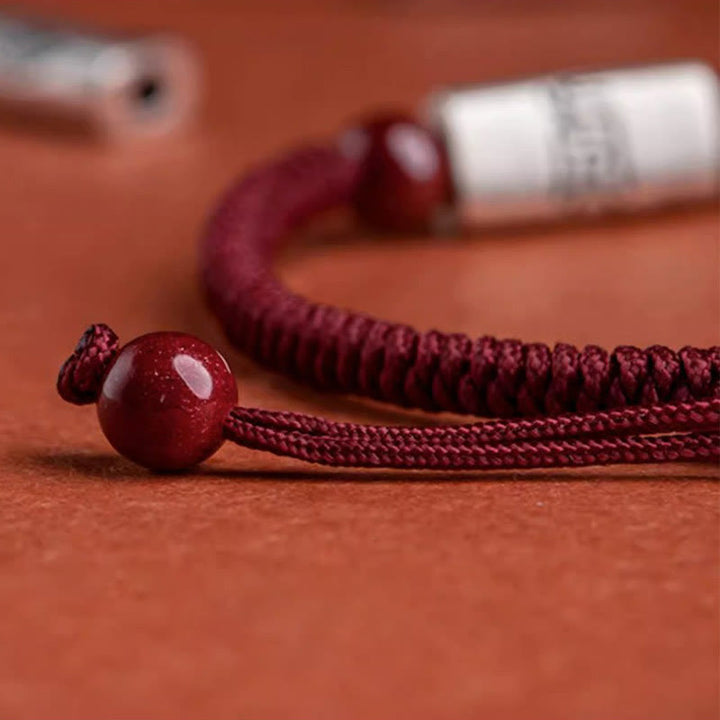 Bransoletka z Buddha Stones 925 srebro 12 chińskich znaków zodiaku z cynobrem