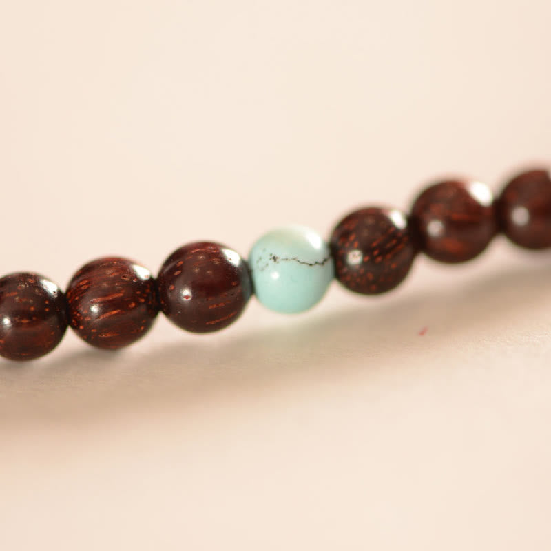 Bransoletka ochronna z Buddha Stones 925 ze srebra próby 925 z małym liściem i czerwonym drzewem sandałowym Fu Character