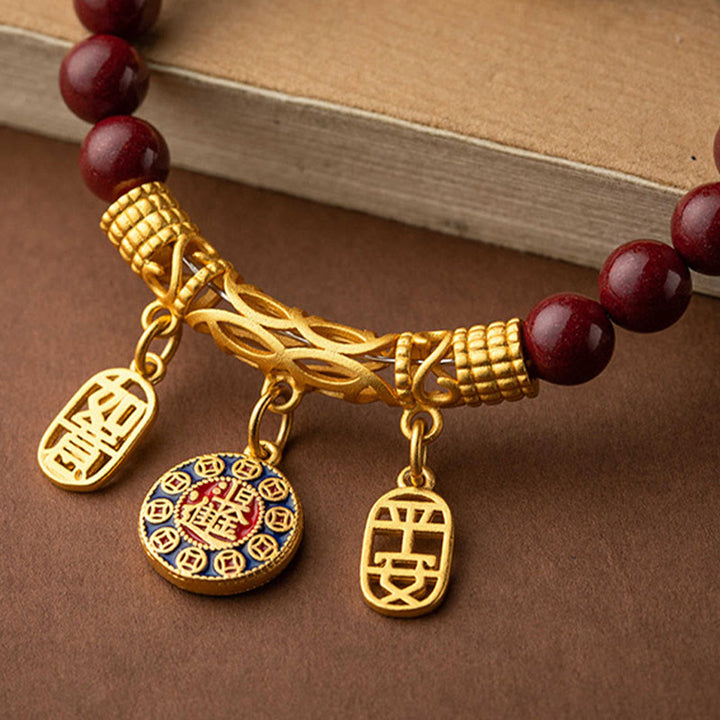 Buddha Stones Naturalne Cynober Życzenie Ruyi Pokój Błogosławieństwo Wisząca Dekoracja Samochodowa