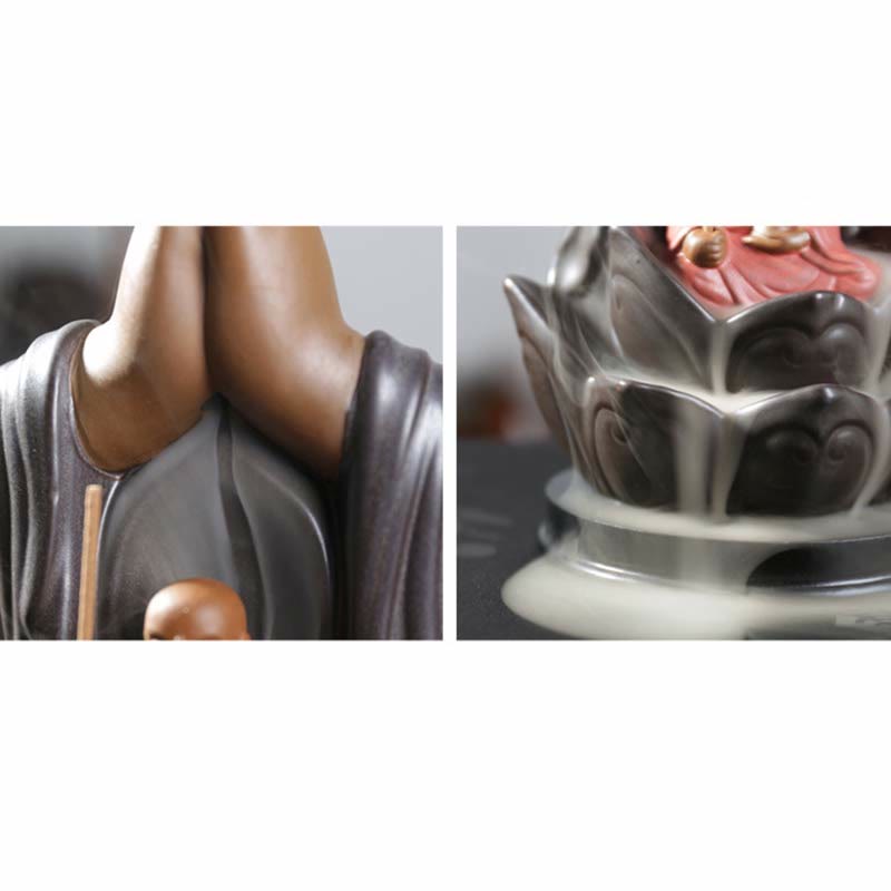 Budda Awalokiteśwara Czenrezig Ksitigarbha Ceramiczny palnik kadzielniczy z błogosławieństwem lotusu