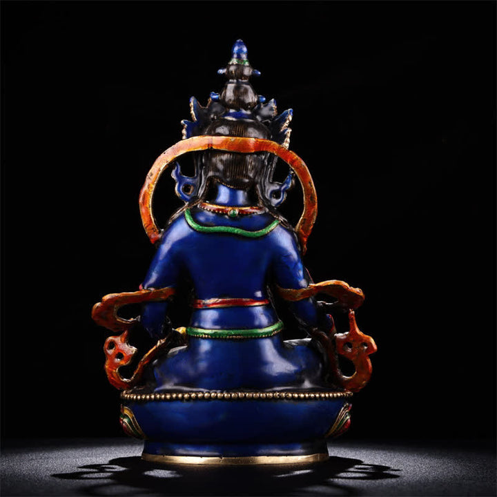 Żółta figurka Bodhisattwy Jambhala Spokój Miedziana statua Dekoracja domu