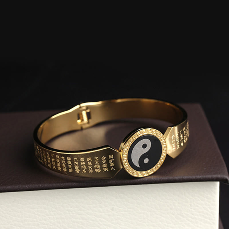 Buddha Stones Yin Yang Lotos Om Mani Padme Hum Mantra Bransoletka Harmonia ze stali tytanowej
