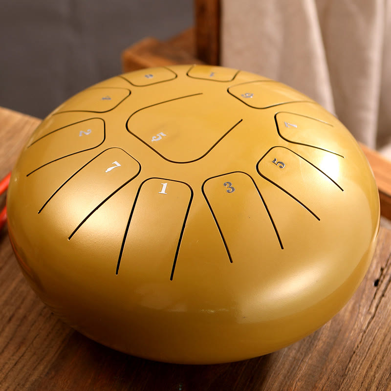 Buddha Stones stalowy językowy Dźwięk uzdrawiający uważność medytacja joga zestaw perkusyjny 11 nut 8 cali - Żółty - image 9