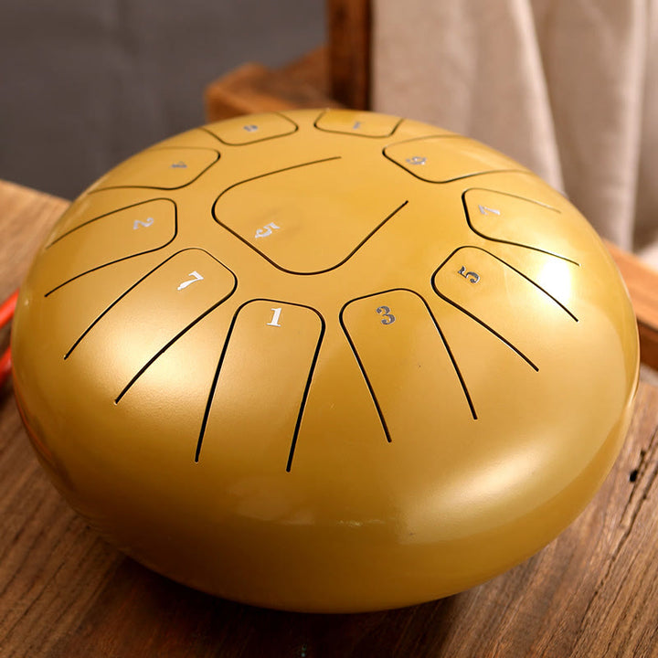 Buddha Stones stalowy językowy Dźwięk uzdrawiający uważność medytacja joga zestaw perkusyjny 11 nut 8 cali - Żółty - image 9