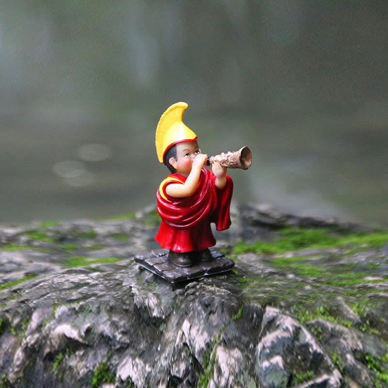 Buddha Stones malowane ręcznie tybetańskie figurki Lamy rzeźbione kreatywne ozdoby do dekoracji domu i biura