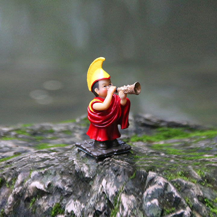 Buddha Stones malowane ręcznie tybetańskie figurki Lamy rzeźbione kreatywne ozdoby do dekoracji domu i biura