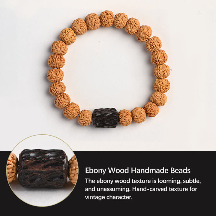 Buddha Stones Tybet Rudraksha Bodhi Seed Bransoletka Bogactwa Pomyślności