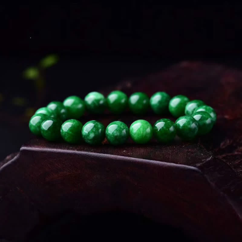 Bransoletka z Buddha Stones, koralikami z jadeitu w kolorze cyjanowym i harmonijnym