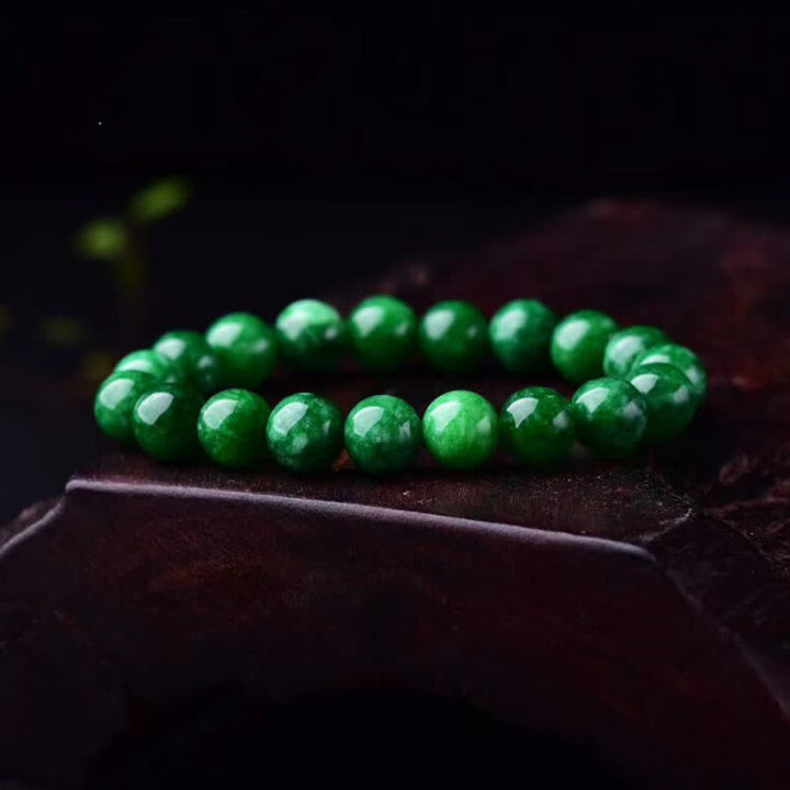 Bransoletka z Buddha Stones, koralikami z jadeitu w kolorze cyjanowym i harmonijnym
