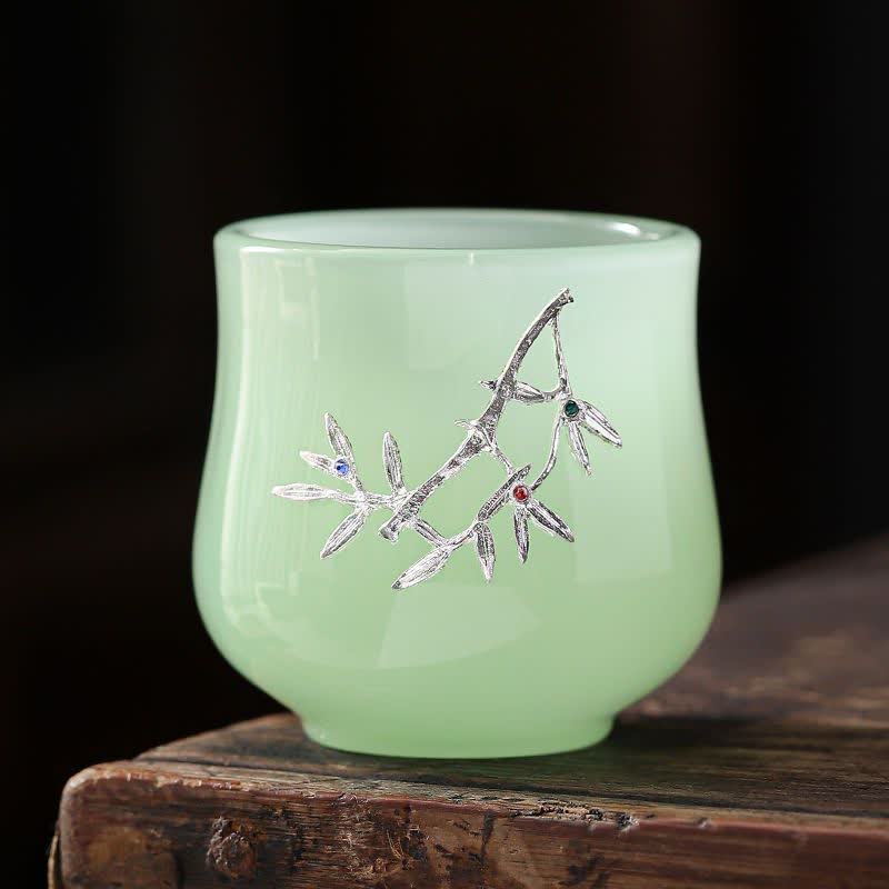 Buddha Stones Lotos Smok Feniks Kwiat Ceramiczny Filiżanka Filiżanki do Herbaty