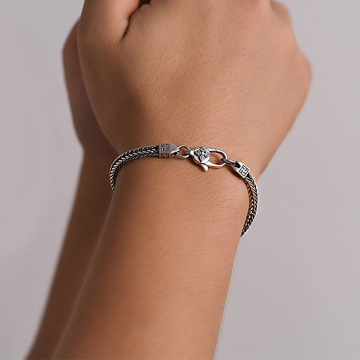 Buddha Stones Tybetańskie Podwójne Dorje Wadżra Swastyka Duchowa Bransoletka Łańcuchowa Mocy