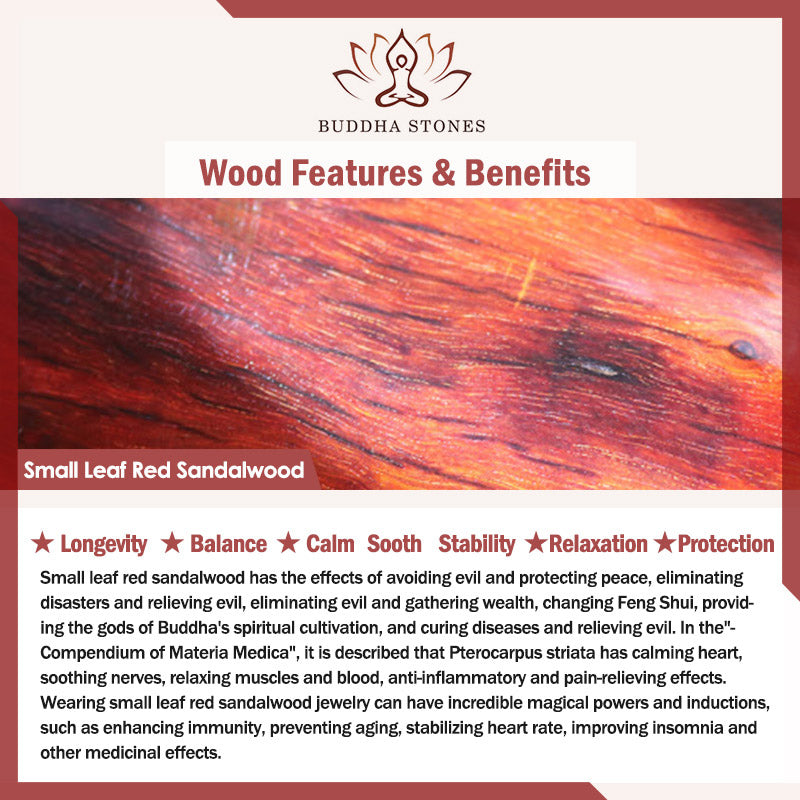 Buddha Stones Tybetańskie Małe Liście Czerwone Drzewo Sandałowe Jadeit Mala Medytacyjna Bransoletka
