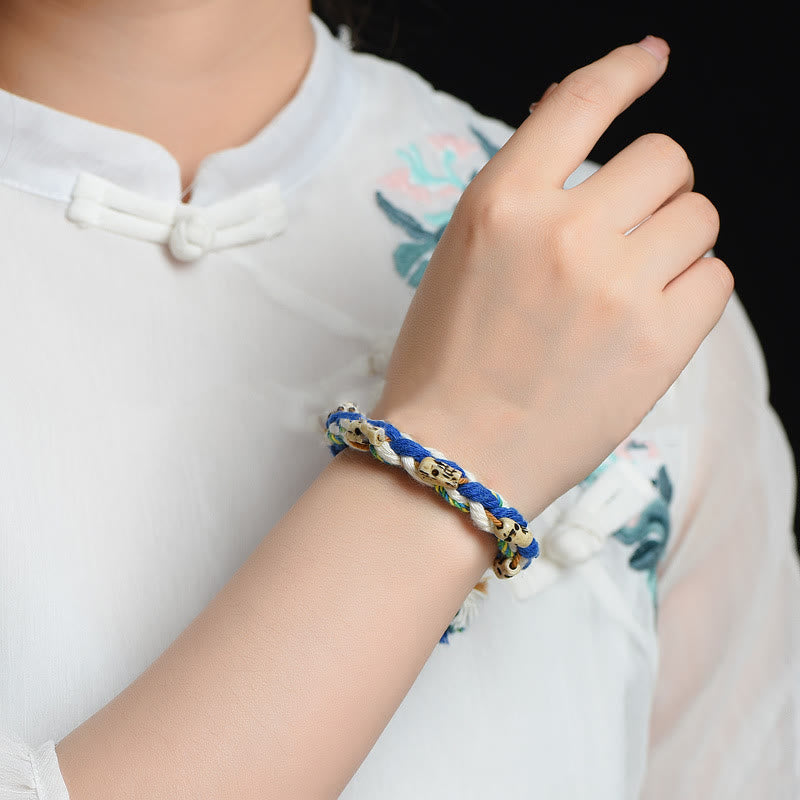 Buddha Stones Tybetańskie Zakiram Bogini Bogactwa Koraliki Grawerowane Ręcznie Bransoletka Szczęścia