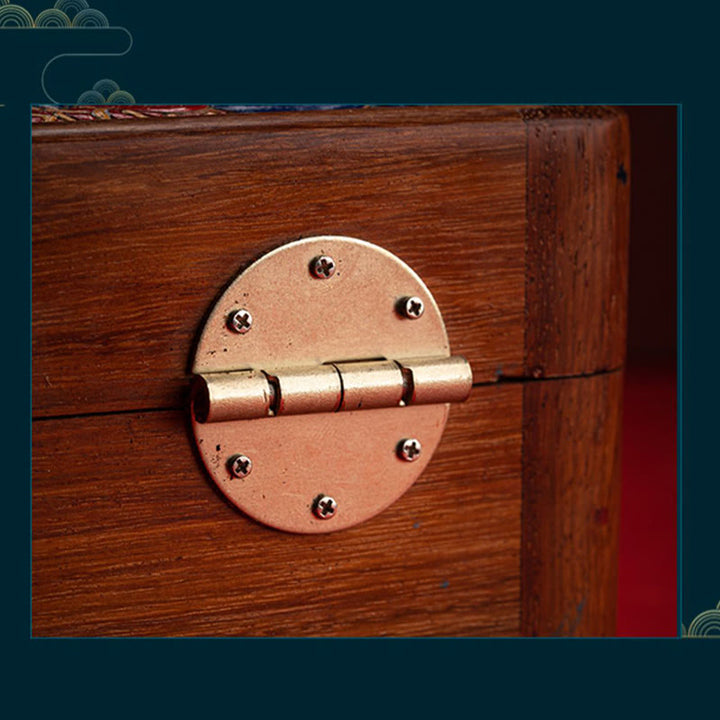 Retro ręcznie robiony kwiatowy wzór palisandrowy pojemnik na biżuterię zamykany na klucz drewniany organizer na prezenty