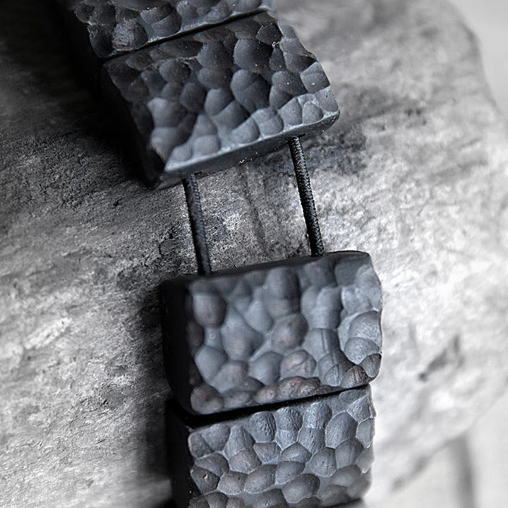 Bransoletka Buddha Stones Vintage Ebony Wood Texture Peace Couple