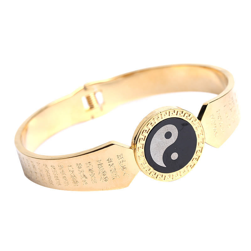 Buddha Stones Yin Yang Lotos Om Mani Padme Hum Mantra Bransoletka Harmonia ze stali tytanowej