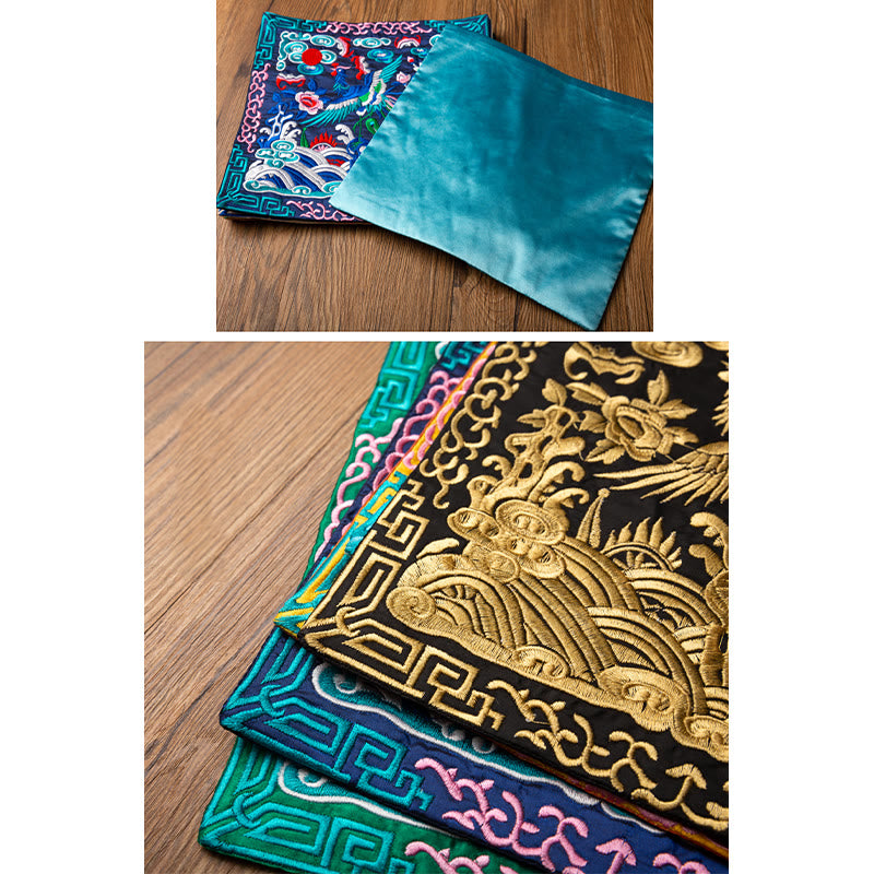 Buddha Stones Feniks Smok Kirin Haft Podkładka Pod Kubek Pod Kubek Herbaty Kung Fu Podkładka Pod Kubek Herbaty