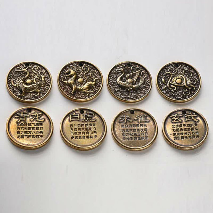 Buddha Stones Cztery symbole Błękitny Smok Biały Tygrys Cynobrowy Ptak Czarny Żółw Brelok