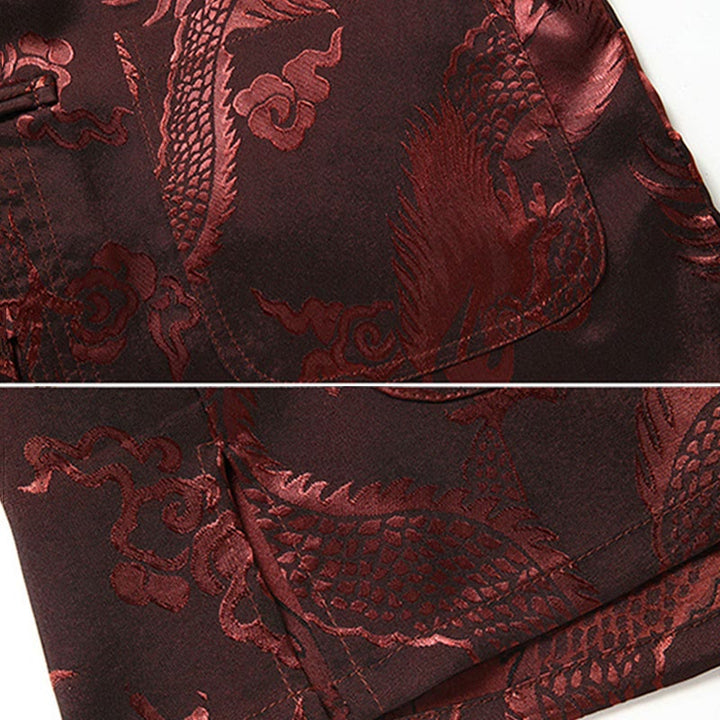 Buddha Stones Tang Suit Mężczyźni Hanfu Chiński Smok Tradycyjne Ubrania Kung Fu Koszula Jednolity Długi Rękaw Płaszcz Bluzki i Spodnie Odzież Męska Zestaw - image 10