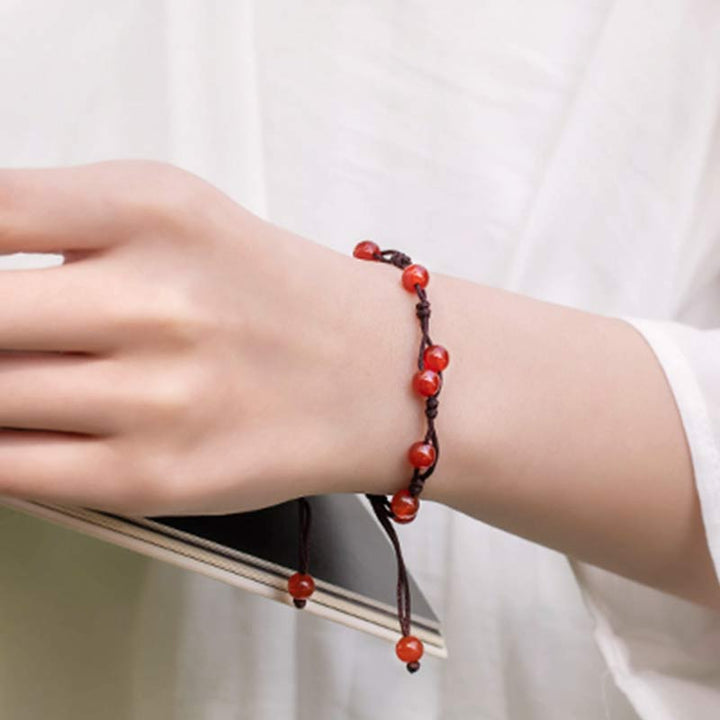 Bransoletka Buddha Stones Red Agat Moss Agat Cinnabar Calm