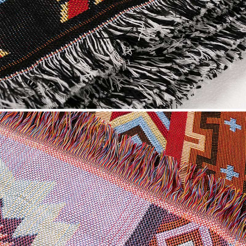 Geometryczny ciepły wygodny koc kempingowy do biura domowego