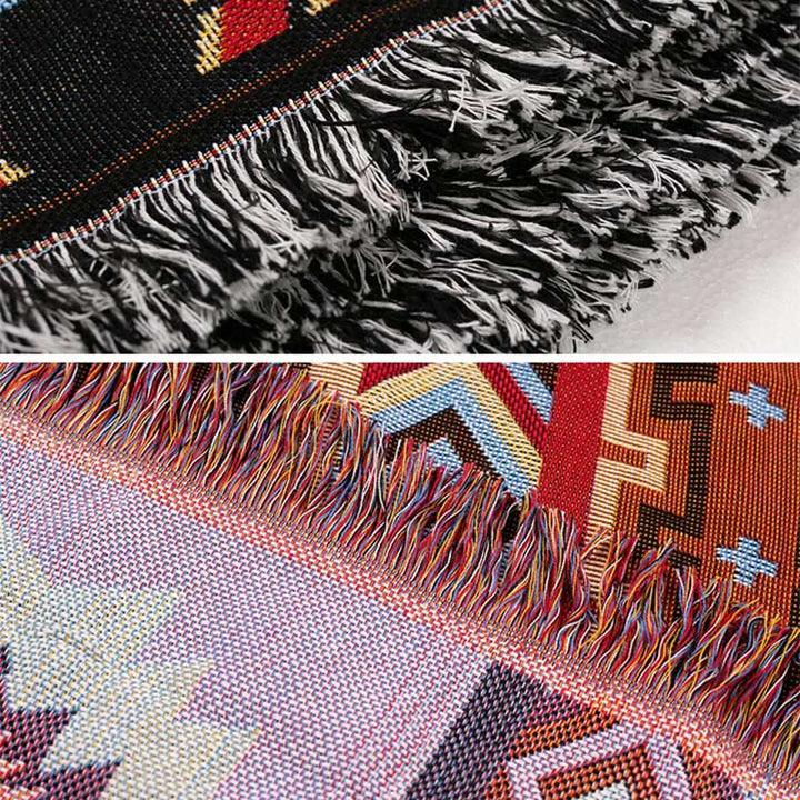 Geometryczny ciepły wygodny koc kempingowy do biura domowego