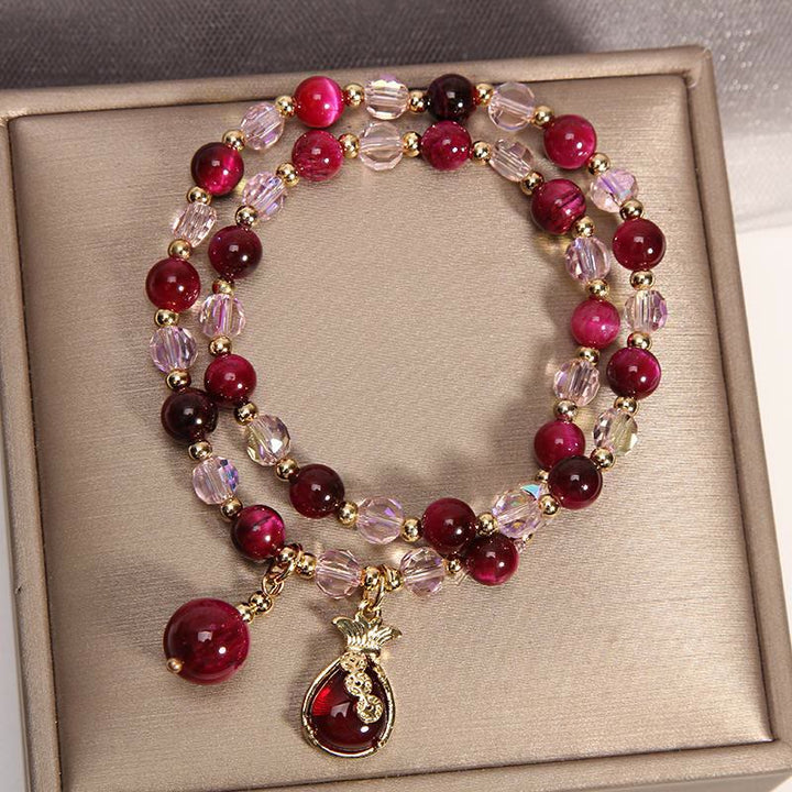 Bransoletka Tiger Eye PiXiu Fox Money Bag Protection Self Confidence Double Wrap