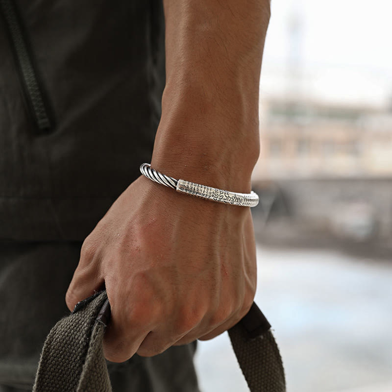 Buddha Stones Tybetańskie Om Mani Padme Hum Heart Sutra Czystość Bransoletka Mankietowa