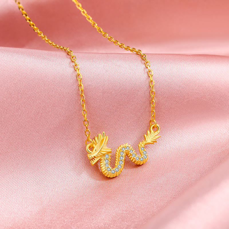 Buddha Stones 925 Srebro Sterling Rok Smoka Pomyślny Złoty Smok Szczęście Łańcuszek Naszyjnik Wisiorek - image 6