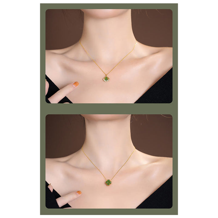 Buddha Stones 925 Srebro Sterling Naturalny Hetian Jade Cyan Jade Szczęście Śmiejący się Budda Motyl Naszyjnik Wisiorek - image 39