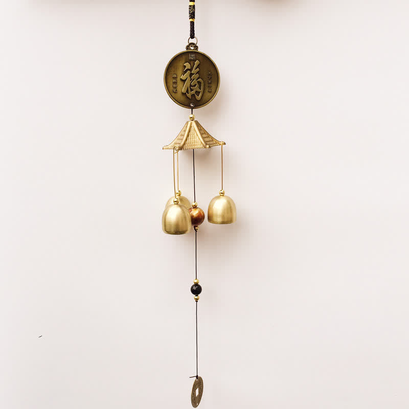 Buddha Stones Błogosławieństwo List Słoń Bagua Pomyślna Moneta Wisząca na Ścianie Dzwonek Ręcznie Robiona Dekoracja Domu