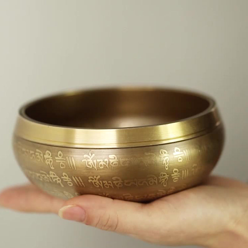 Buddha Stones Tybetańska misa dźwiękowa ręcznie robiona do jogi, uważności i medytacji, zestaw mis śpiewających