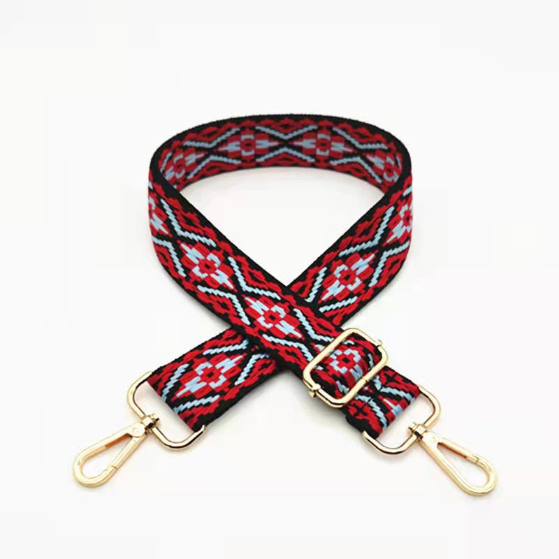 Wielokolorowe haftowane paski do toreb na ramię